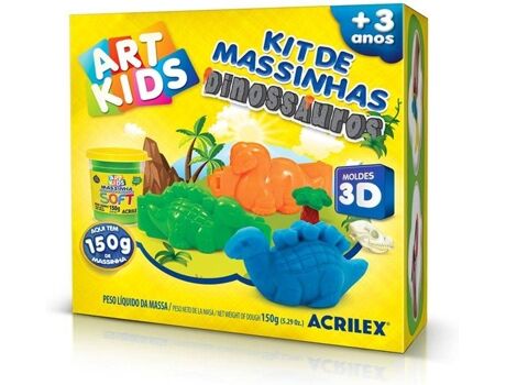 Acrilex Plasticina Art Kids Dinossauros (Idade Mínima Recomendada: 3 anos)