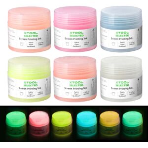 xTool Glow in The Dark Color Screen Printing Ink Set - 6 Colors