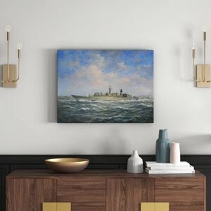 East Urban Home H.M.S. Chatham Type 22 Frigate 1996 - Wrapped Canvas Art Prints on Canvas blue/gray 60.8 H x 80.0 W x 3.8 D cm