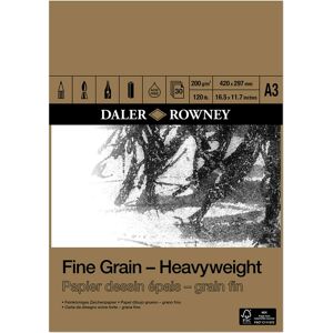 Daler-Rowney A3 Fine Grain Heavyweight Pad 200gsm 30 White Sheets