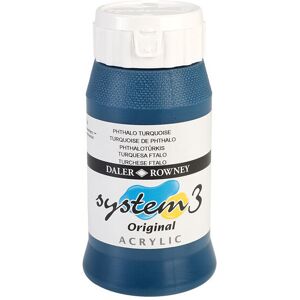 Daler-Rowney 1 Pack - Daler Rowney System 3 Original Acrylic Paint 500ml Phthalo Turquoise