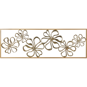 Beliani Wall Decor Gold Iron 90 x 31 cm Handmade Floral Design Wall Art Modern Industrial Accessory Material:Iron Size:0.5x31x90