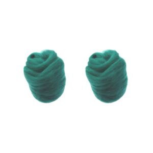 Paowsietiviity 2 set 10g Handmade Wool Top Fibre Roving For Needle Felting Materials Dark Green