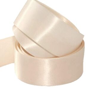 GCS LONDON 5 metres of 50mm, 2" Double Sided Satin Ribbon Cream, Gifts Wrap, Crafts, Party, Sew, Events, Cloth, Bows, Wedding Favours Decoration, Easter Christmas