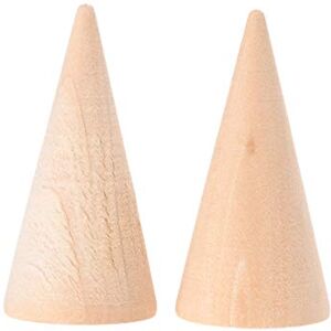 MAGICLULU 10pcs Wedding Ring Holder Ornament Display Stand Foam Cones for Crafts Triangle Wood Blocks Wood Cones Ornament Ring Display Stand Small Monitor Miniature Wooden Table Frame