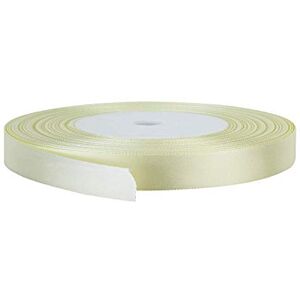 Trimming Shop 3mm x 25 Metres Double Sided Satin Polyester Ribbon Rolls for Gift Wrapping & Packaging, DIY Art & Crafts, Bows, Cake, Christmas, Wedding Card & Home Decorations, Ivory