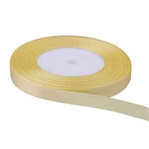 Trimming Shop 6mm x 25 Metres Double Sided Satin Polyester Ribbon Rolls for Gift Wrapping & Packaging, DIY Art & Crafts, Bows, Cake, Christmas, Wedding Card & Home Decorations, Cream