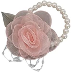 Apooke Wedding Corsages Pearl Bracelet Bridesmaid Girl Women Party Ceremony Anniversary Wedding Wristlets Wrist Corsages Prom Wrist Corsage And Boutonniere