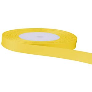 Trimming Shop 3mm x 25 Metres Double Sided Satin Polyester Ribbon Rolls for Gift Wrapping & Packaging, DIY Art & Crafts, Bows, Cake, Christmas, Wedding Card & Home Decorations, Yellow