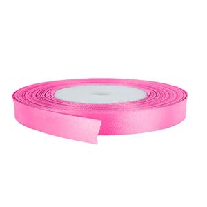 Trimming Shop 10mm x 25 Metres Double Sided Satin Polyester Ribbon Rolls for Gift Wrapping & Packaging, DIY Art & Crafts, Bows, Cake, Christmas, Wedding Card & Home Decorations, Shocking Pink