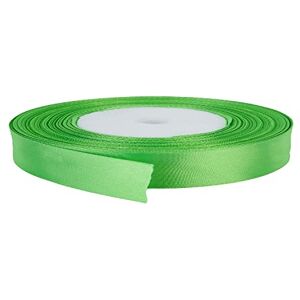 Trimming Shop 10mm x 25 Metres Double Sided Satin Polyester Ribbon Rolls for Gift Wrapping & Packaging, DIY Art & Crafts, Bows, Cake, Christmas, Wedding Card & Home Decorations, Green