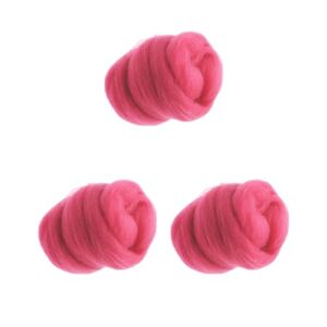 Paowsietiviity 3 set 10g Handmade Wool Top Fibre Roving For Needle Felting Materials Red