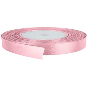 Trimming Shop 3mm x 25 Metres Double Sided Satin Polyester Ribbon Rolls for Gift Wrapping & Packaging, DIY Art & Crafts, Bows, Cake, Christmas, Wedding Card & Home Decorations, Powder Pink