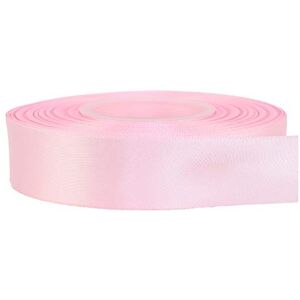 GCS 12mm Double Faced Light Pink/Baby Pink Polyester Satin Ribbon - 23 Metre for Gift Wrapping Ornaments Party Favor Braids Baby Shower Decoration Floral Arrangement Craft Supplies