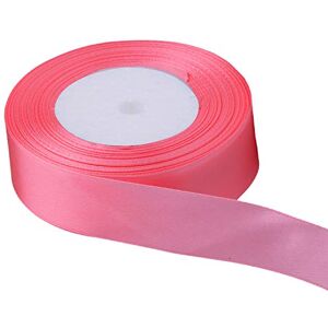 Trimming Shop 20mm x 25 Metres Double Sided Satin Polyester Ribbon Rolls for Gift Wrapping & Packaging, DIY Art & Crafts, Bows, Cake, Christmas, Wedding Card & Home Decorations, Rose Pink