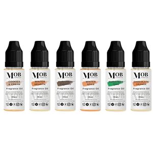 Moments of Bliss Cosmetics 6 x 10mL Luxury and Designer Fragrance Oil Sets - Highly Concentrated Suitable for Soaps, Bath Bombs, Candles, diffusers, Wax Melts and Sprays (Christmas Collection)