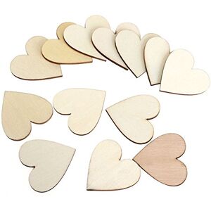 Suberde 100Pcs Wooden Love Heart Shape Embellishment Plaques Wedding Craft 20/30/40mm size 20mm 100pcs