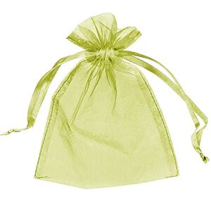 Generic 50 Organza Bags Wedding Favours Party Jewellery Pouches Mesh Drawstring Gift Wrap (9cm x 12cm, Olive Green)