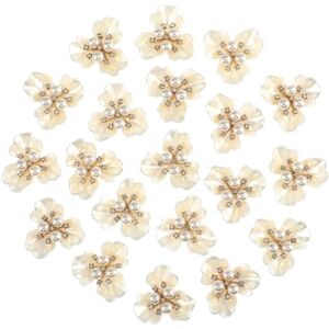 DIYEAH 40 Pcs Camellia Diy Accessories Wedding Hair Accessories for Women Hair Pearls High-end Headwears Floral Embellishment Button Flower Ladies Flat Shoes Novel Rhinestones Charm Miss