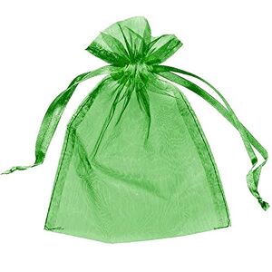 Generic 25 Organza Bags Wedding Favours Party Jewellery Pouches Mesh Drawstring Gift Wrap (7cm x 9cm, Dark Green)