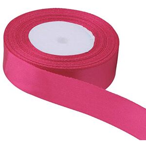 Trimming Shop 20mm x 25 Metres Double Sided Satin Polyester Ribbon Rolls for Gift Wrapping & Packaging, DIY Art & Crafts, Bows, Cake, Christmas, Wedding Card & Home Decorations, Hot Pink