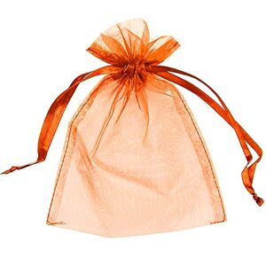 Generic 50 Organza Bags Wedding Favours Party Jewellery Pouches Mesh Drawstring Gift Wrap (5cm x 7cm, Orange)