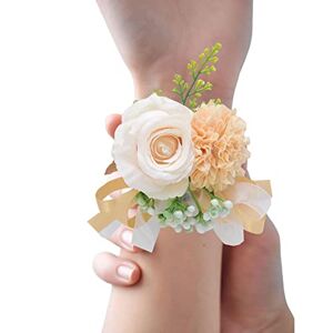 Generic Corsage Flower,Rose Wrist Corsage Wristband - Wristband Hand Flowers Wrist Corsage Bracelets, Corsage Wristlet Band For Wedding Bridesmaid Bridal Shower Prom Party