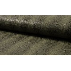CRS Fur Fabrics Luxury Realistic Crocodile Snakeskin Fabric Material - Olive, 1Mtr 140cmx100cm