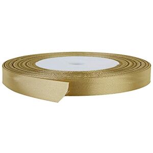 Trimming Shop 6mm x 25 Metres Double Sided Satin Polyester Ribbon Rolls for Gift Wrapping & Packaging, DIY Art & Crafts, Bows, Cake, Christmas, Wedding Card & Home Decorations, Gold