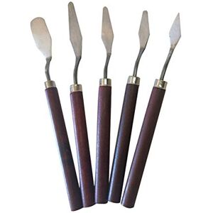 Mabta 5 Pcs/Set Spatula Kit Gouache Supplies for Oil Painting Fine Arts Tool Flexible for Artist DIY Lover Painting