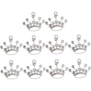 VILLCASE 10pcs Wedding Decoration Wedding Ceremony Decorations Crown Shape Design Fabulous Decoration Key Fob Jewlery Alloy Tiara for Jewelry Making Dog Crown Ornament Metal Bead