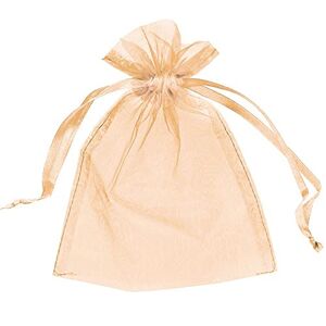 Generic 50 Organza Bags Wedding Favours Party Jewellery Pouches Mesh Drawstring Gift Wrap (7cm x 9cm, Peach)