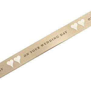 Push The Button Ribbon for Weddings (15mm On Your Wedding Day, 1 metre)