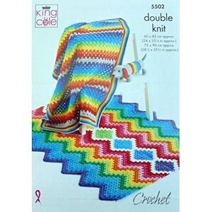 King Cole 5502 DK Rainbow Baby Blanket Toy Crochet Pattern