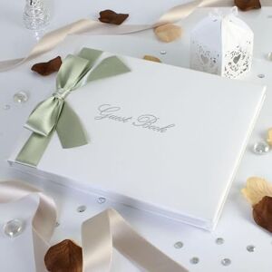 Generic Ribbons Guestbook - Wedding Guestbook - 11 Colours to Choose from (Sage Green)