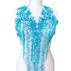 EIOLWJIEO Easy To Match Lace Applique For Wedding Bodice And Dance Dresses With Materials Are Sturdy And Durable Multiple Colors, light blue B