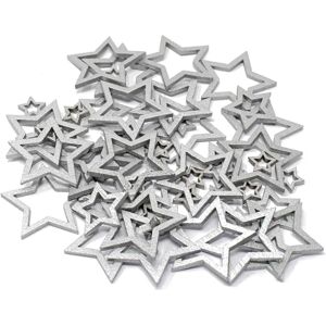 Special Touches Pack of 50 Silver Mixed Size Cut-Out Open Stars - Christmas Craft Embellishments for Scrapbooking and Vintage-inspired Christmas Projects