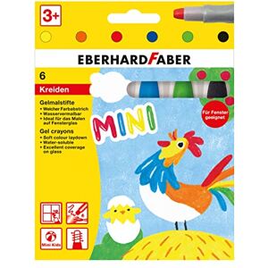 Eberhard Faber 529006 Gel Crayons Basic in 6 Bright Colours, with Sliding Sleeve, Soft Paint Setting, in Cardboard Case, Suitable for Painting on Windows