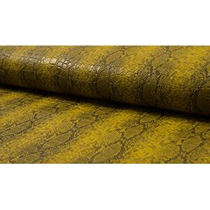 CRS Fur Fabrics Luxury Realistic Crocodile Snakeskin Fabric Material - OCRE, 1Mtr 140cmx100cm