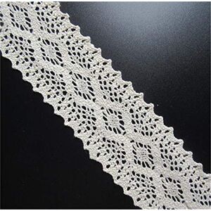 Qiuda 3 Yard Cotton Crochet Lace Edging Trim Ribbon 7 cm Width Vintage Ivory Cream Trimmings Edge Fabric Embroidered Applique DIY Sewing Craft Wedding Bridal Dress Embellishment Party Decor Clothes