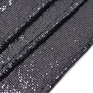 Generic 45x150cm Sparkly Metal Mesh Fabric Chainmail Jewelry Dress Craft Bag Making (Black)