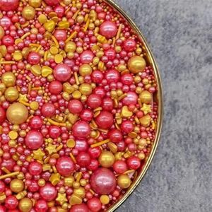 ESCATIC Mix Beads Pearl DIY Cake Baking Sprinkles Sugar Candy Ball Wedding Cake Decoration-No.3,500g