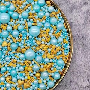 ESCATIC Mix Beads Pearl DIY Cake Baking Sprinkles Sugar Candy Ball Wedding Cake Decoration-No.7,500g