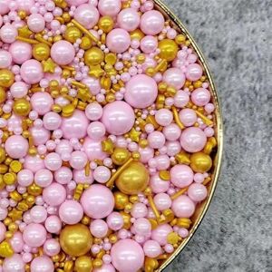 ESCATIC Mix Beads Pearl DIY Cake Baking Sprinkles Sugar Candy Ball Wedding Cake Decoration-No.2,500g