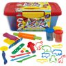 URBN-TOYS (34pc Large Blue & Red Dough Set) Kids Dough Craft Shapes Clay Dough Toys Shaper