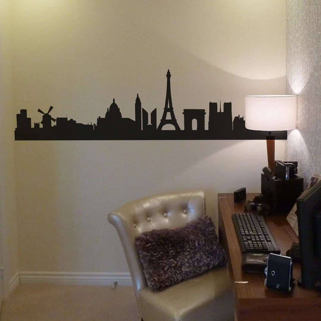 East Urban Home Paris Skyline Wall Sticker green/white 38.5 H x 150.0 W cm