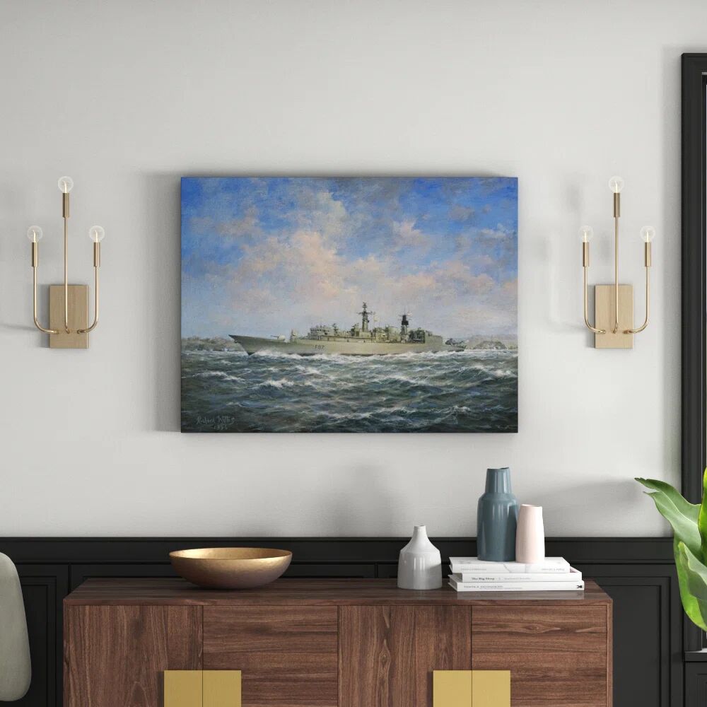 East Urban Home H.M.S. Chatham Type 22 Frigate 1996 - Wrapped Canvas Art Prints on Canvas blue/gray 75.9 H x 100.0 W x 3.8 D cm