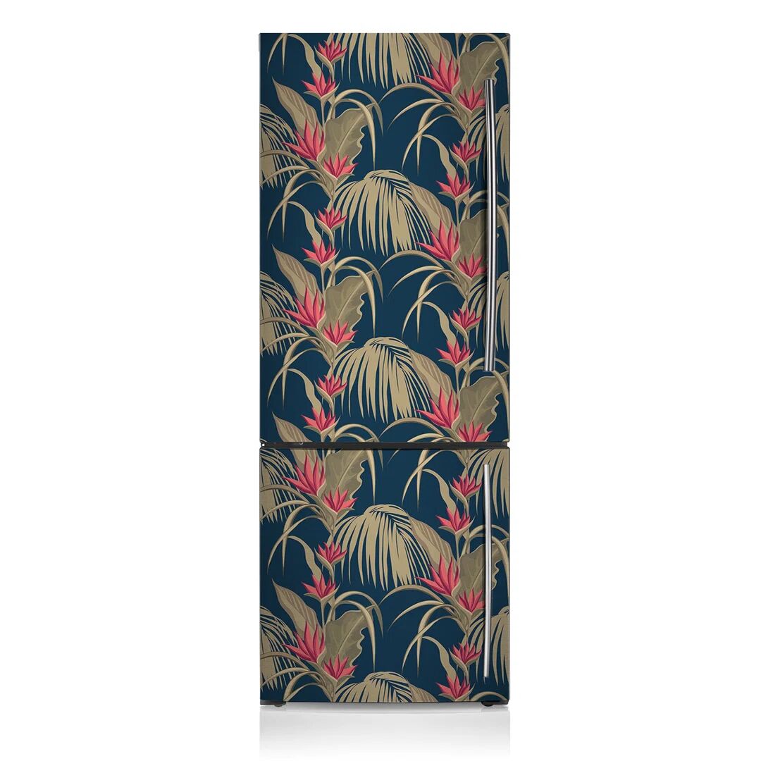 17 Stories Tropical Palm Trees Freezer Door Sticker blue/brown/red 190.0 H x 70.0 W cm