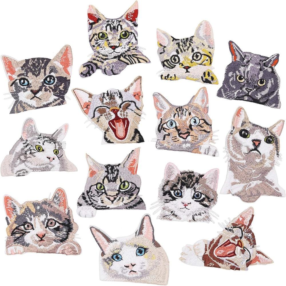 iongiuming Home Decoration Cat Patch Clothing Accessories Cat Logo Crafts Embroidery Patch  Backpack Badge