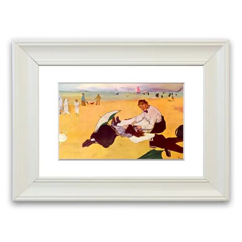 East Urban Home 'Small Girls on the Beach' by Edgar Degas Framed Photographic Print East Urban Home Size: 50 cm H x 70 cm W, Frame Options: White Matte  - Size: 93 cm H x 126 cm W